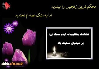 شهادت زین العابدین علیه السلام، پیامبر کربلای عشق را تسلیت می گوییم.