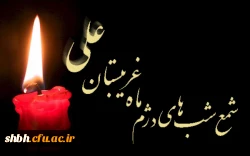 ﺍﻣﯿﺮﺍﻟﻤﻮﻣﻨﯿﻦ ‏(ﻉ‏) ﺍﻣﺸﺐ ﺑﻪ ﺟﻨﺖ ﻣﯽ ﻧﻬﺪ ﭘﺎ ﺭﺍ
ﭘﯿﻤﺒﺮ ﺁﻭﺭﺩ ﺍﺯ ﺑﻬﺮ ﺍﺳﺘﻘﺒﺎﻝ ﺯﻫﺮﺍ ﺭﺍ