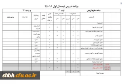 دروس نیمسال اول 96-1395. علوم تربیتی 93